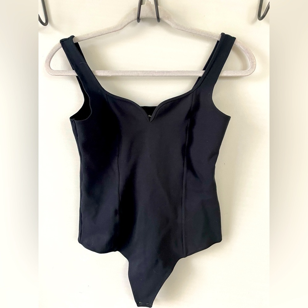 Abercrombie & Fitch, Small, black fitted corset-like sweetheart neck bodysuit